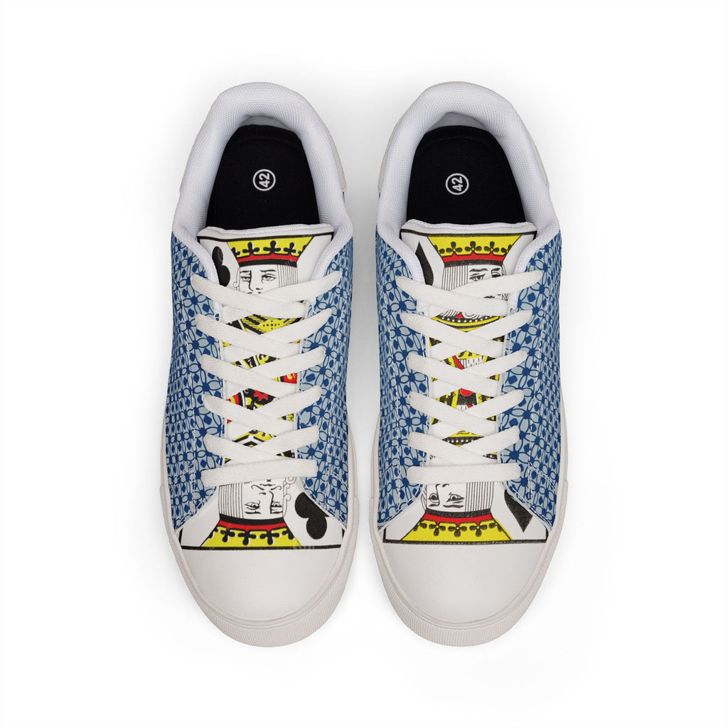 Pocket Kings Men's Low-Top Leather Sneakers (Blue/White)