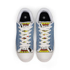 Pocket Kings Men's Low-Top Leather Sneakers (Blue/White)
