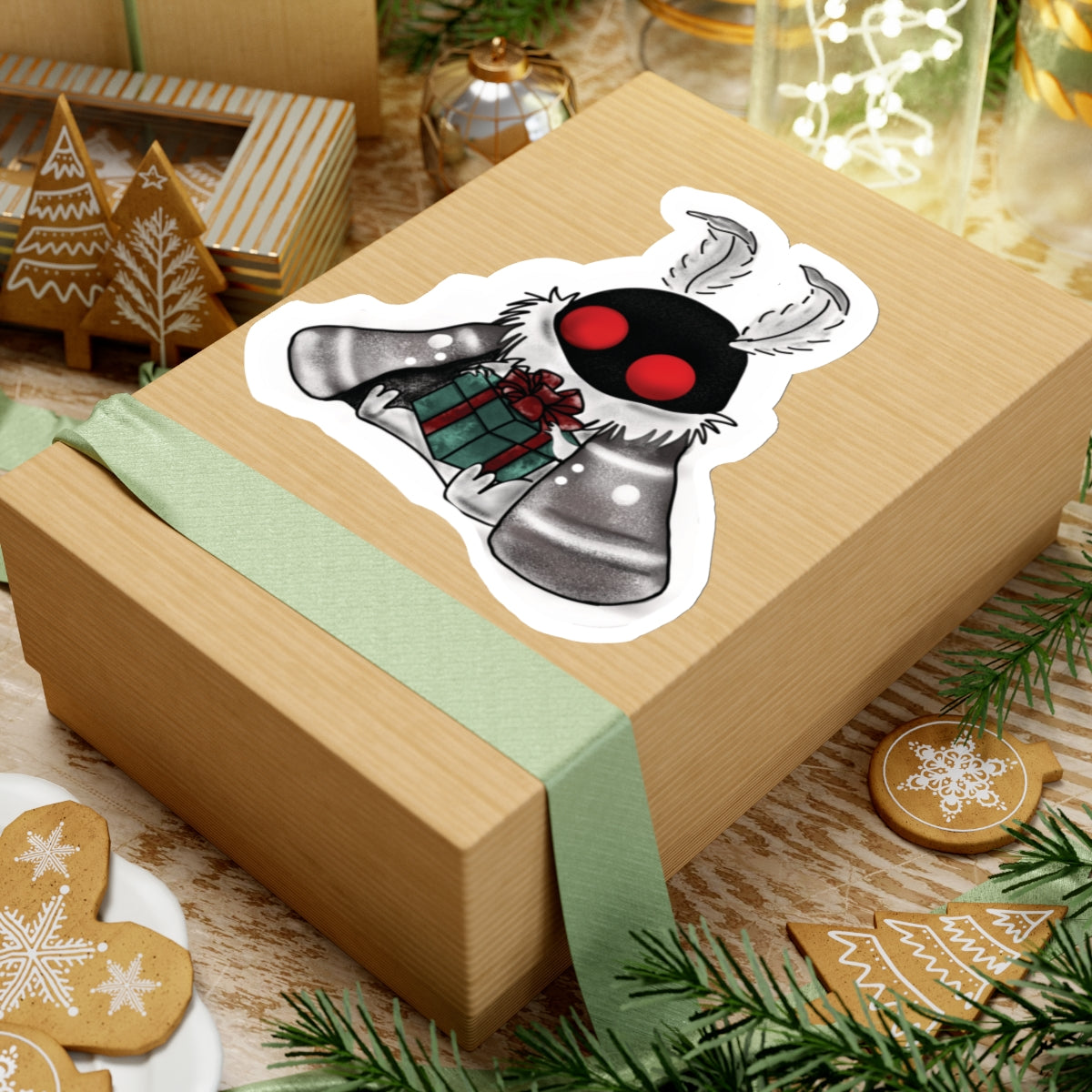 Copy of Christmas Mothman Sticker