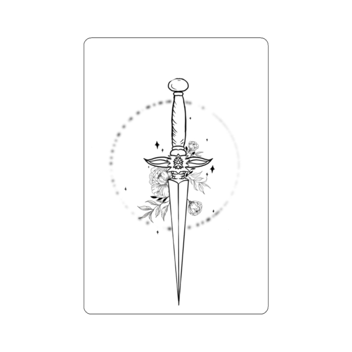 Floral Dagger Sticker