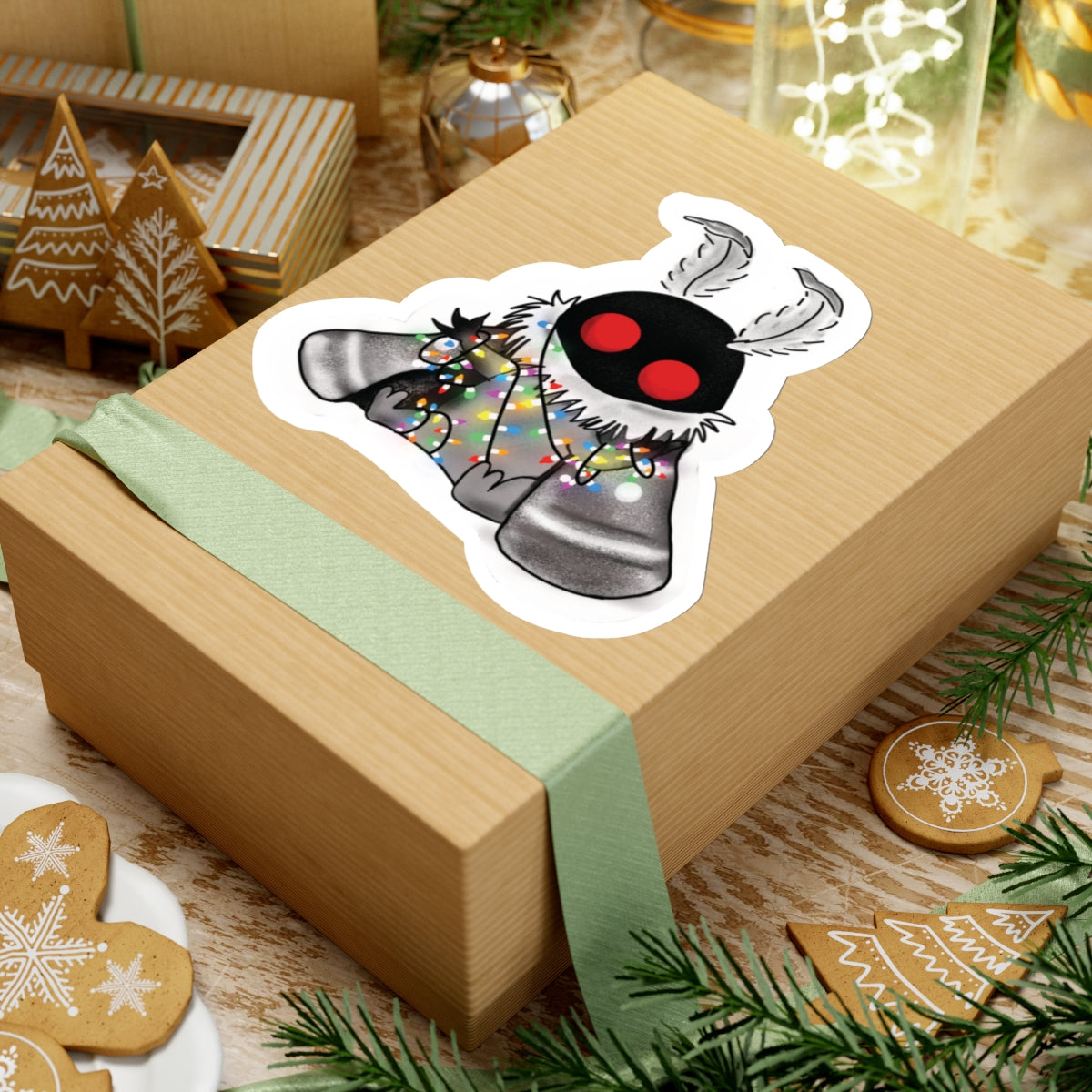 Copy of Christmas Mothman Sticker