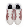 Pocket Aces Men's Low-Top Leather Sneakers (Red/White)