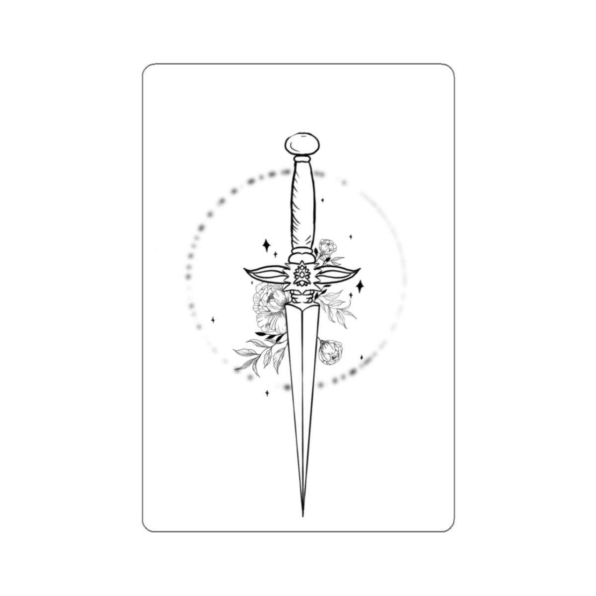 Floral Dagger Sticker