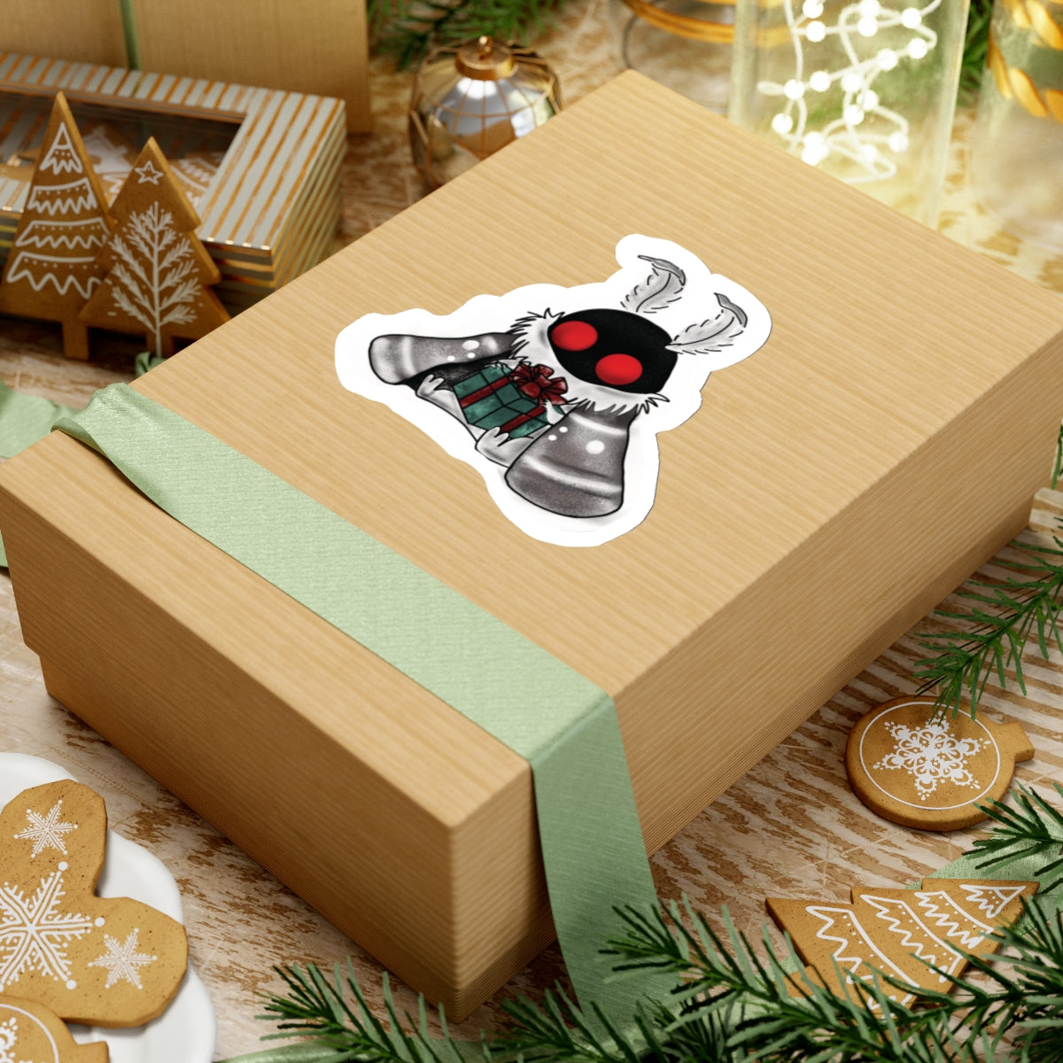 Copy of Christmas Mothman Sticker