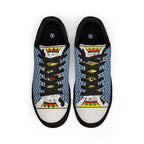 Pocket Kings Men's Low-Top Leather Sneakers (Blue/Black)
