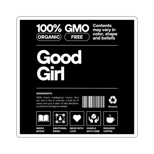 Black Good Girl Ingredient List Sticker