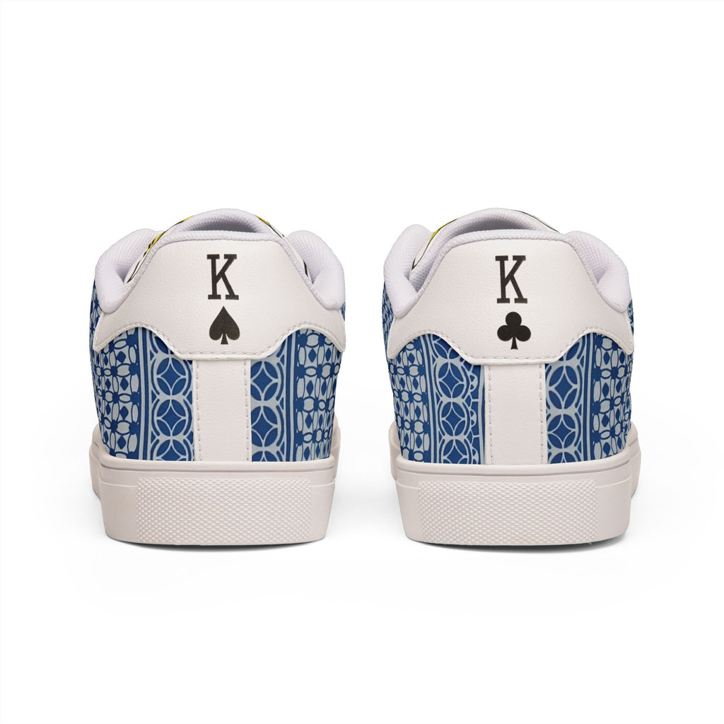 Pocket Kings Men's Low-Top Leather Sneakers (Blue/White)