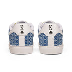 Pocket Kings Men's Low-Top Leather Sneakers (Blue/White)