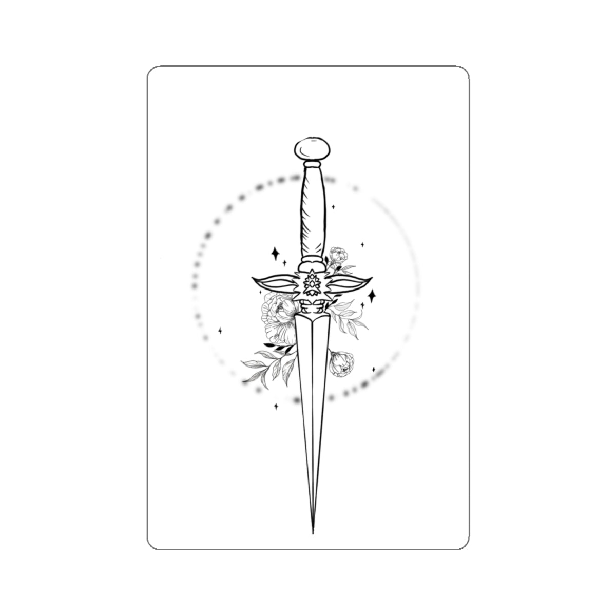 Floral Dagger Sticker