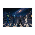 Galactic Road Poster – Retro Spacewalk Rolled Art Print